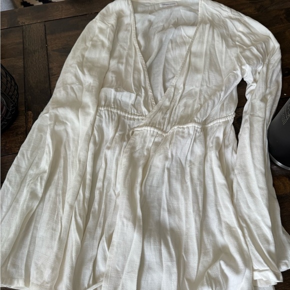 Revolve lovers and friends coverup tie/cinch waist size large linen mix - Picture 7 of 8